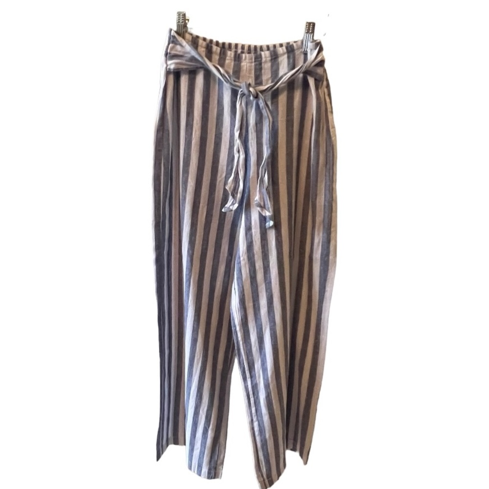 Beachlunchlounge Collection Woman’s Florenica Linen Striped Pants NWT Sz…